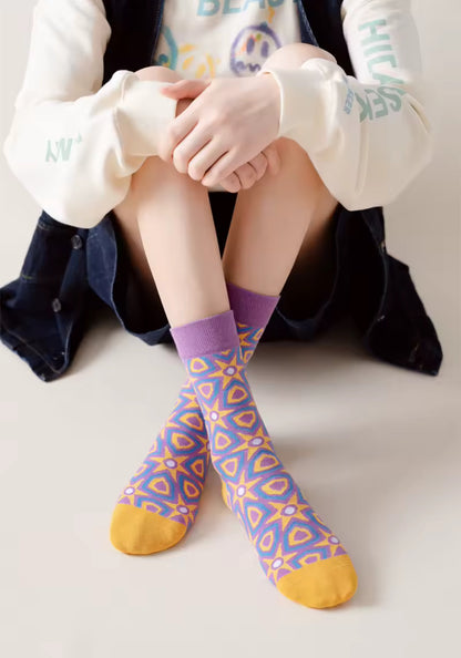 Purple Mosaic Socks