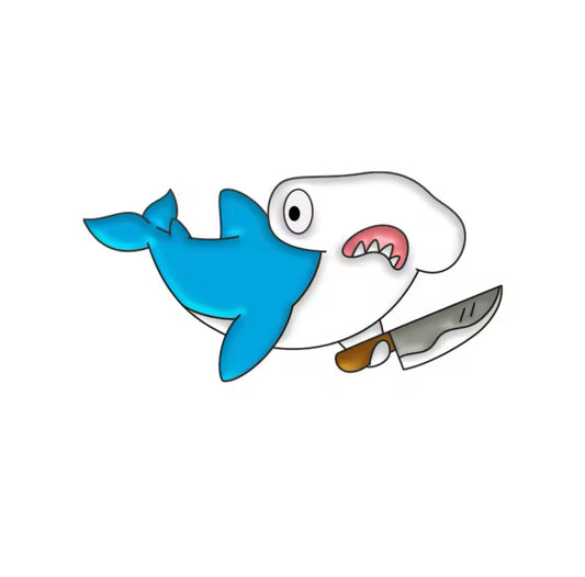 pins requin marteau avec un couteau