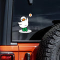 Autocolante Pato branco com bolha e coração
