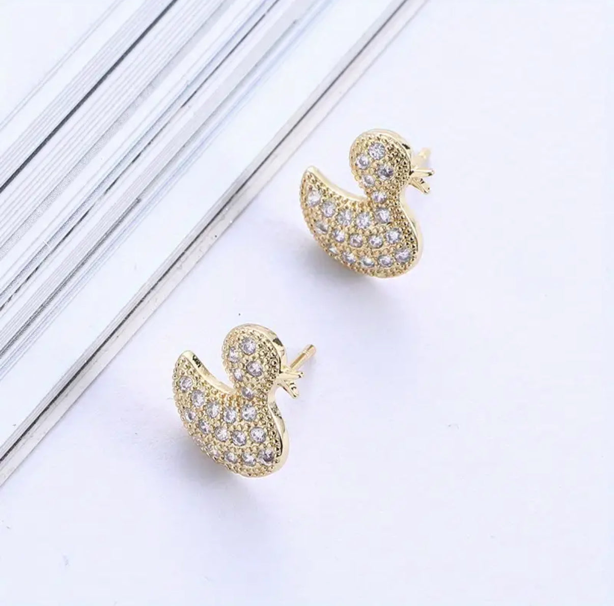 Matching Set Necklace with Pendant and Duck Earrings