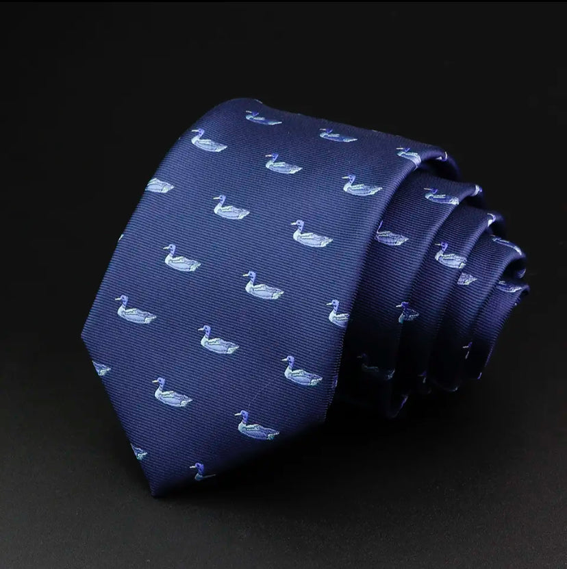 Corbata de pato azul