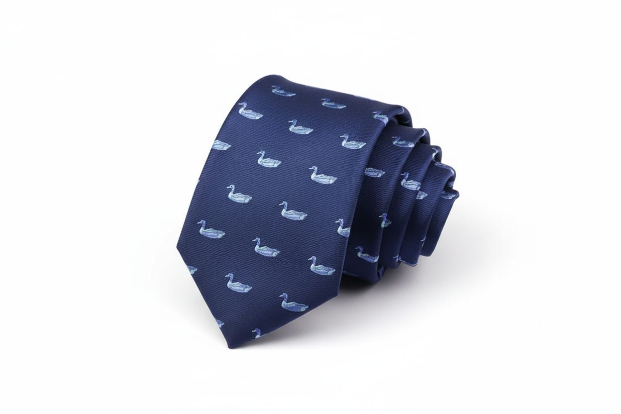 Corbata de pato azul