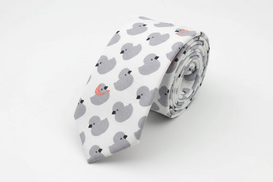 Cravate Canards Gris