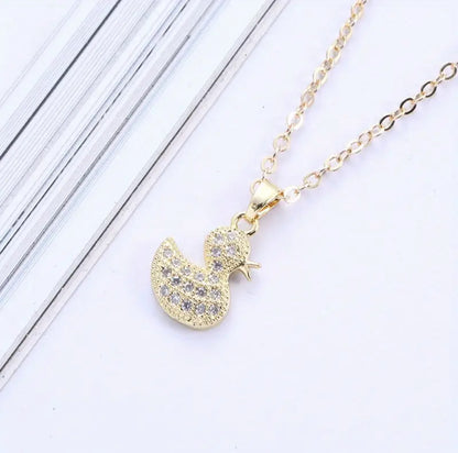 Matching Set Necklace with Pendant and Duck Earrings