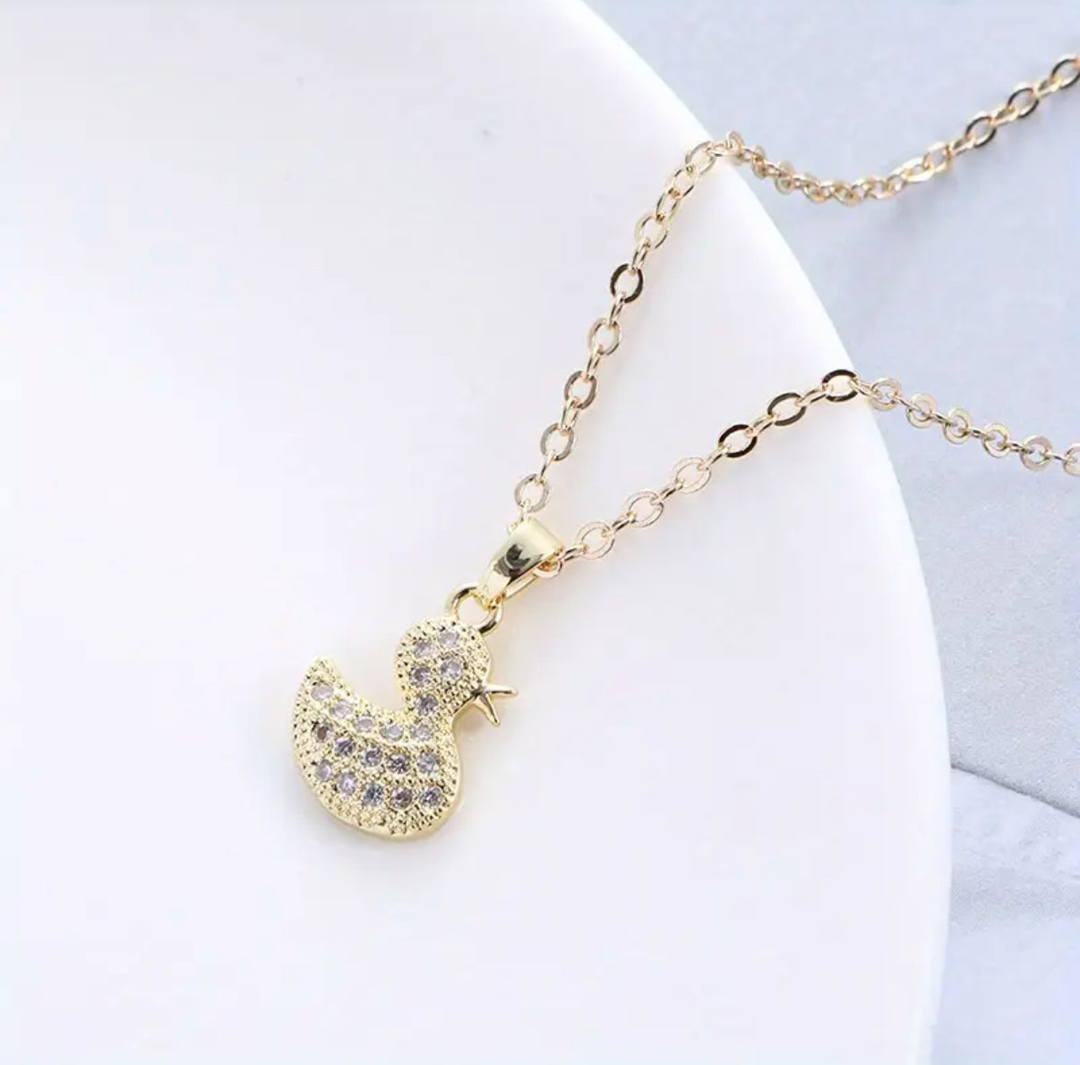 Matching Set Necklace with Pendant and Duck Earrings