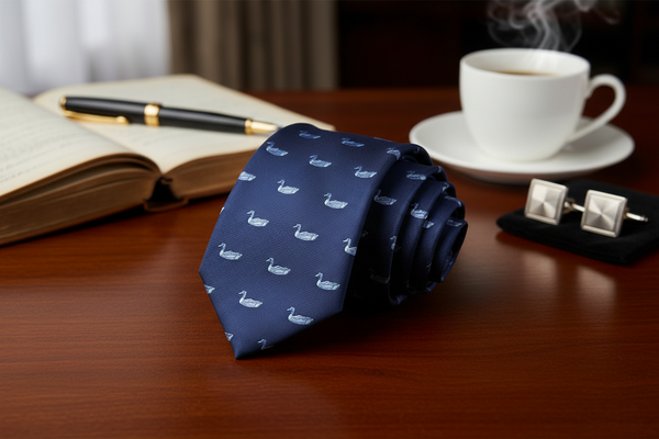 Corbata de pato azul