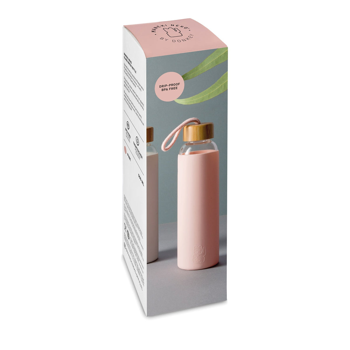 Roze Lucky Cat waterfles