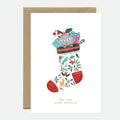 Cat Sock - Greeting Card - Gold Foil