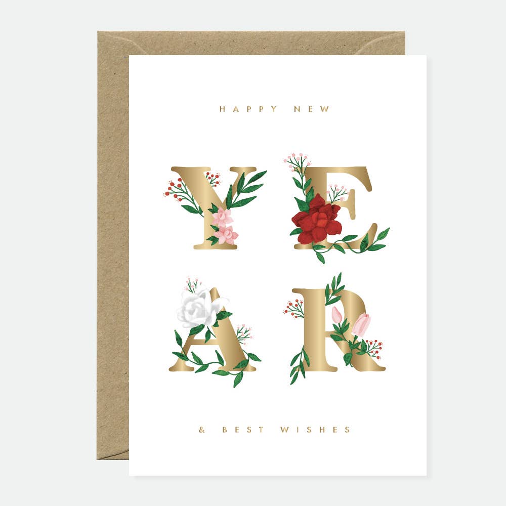 NY Flowers  - Greeting card - Gold foil