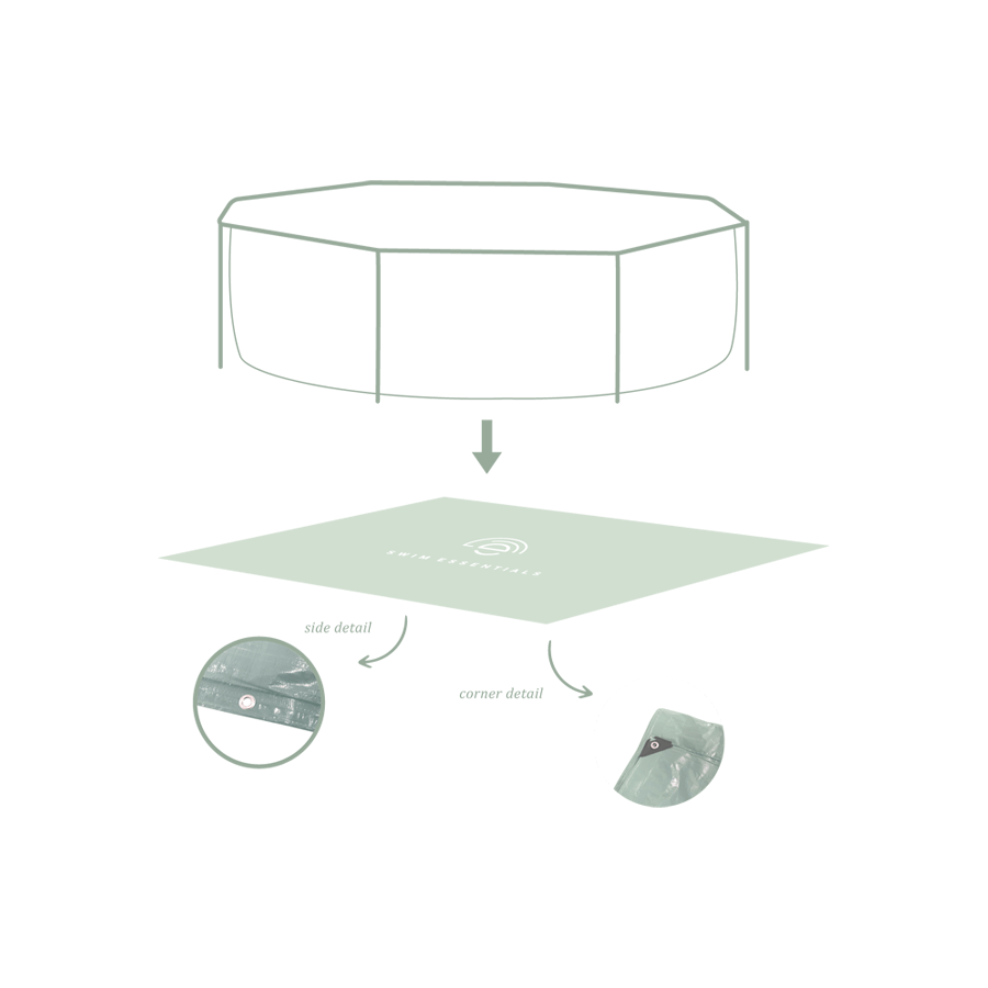 Ground Cover For Round Pool - Green - Essence - Ø 300 cm