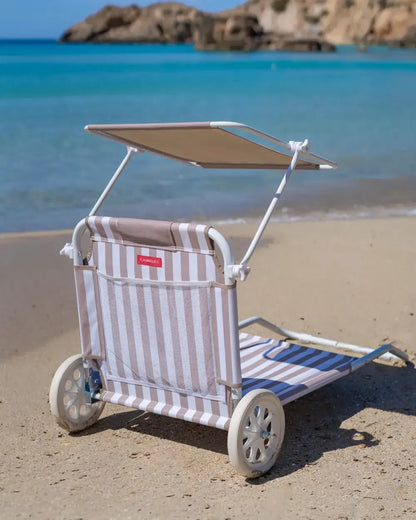 Hamaca de playa con ruedas y parasol – FREYA