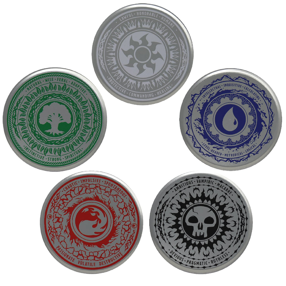 Magic the Gathering Set of 5 Mana Symbol Metal Coasters from Fanattik