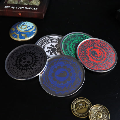 Magic the Gathering Set of 5 Mana Symbol Metal Coasters from Fanattik