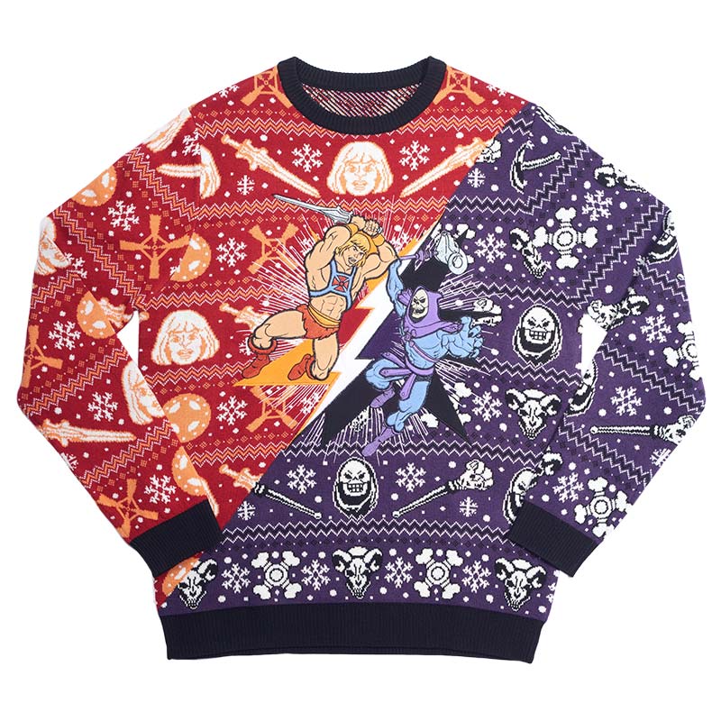 Suéter navideño He-Man vs. Esqueleto