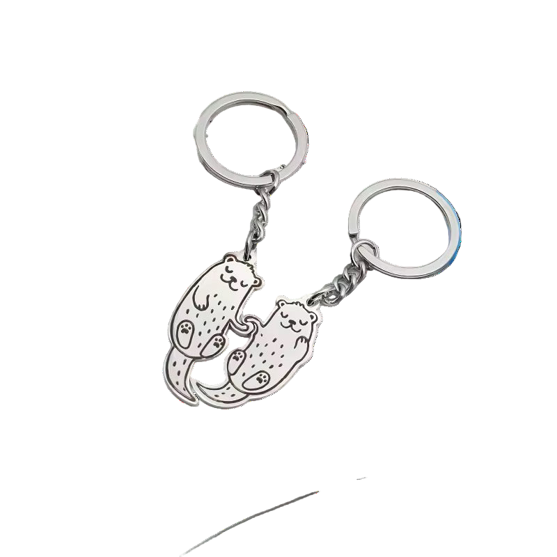 Porte-clés Couple de Loutres