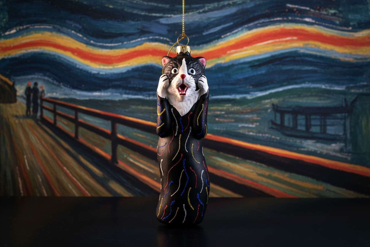 Christmas Ball Cat "The Scream"