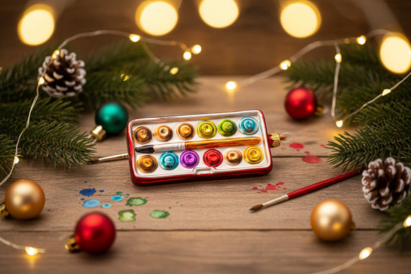 Enfeite de Natal, paleta de pintura