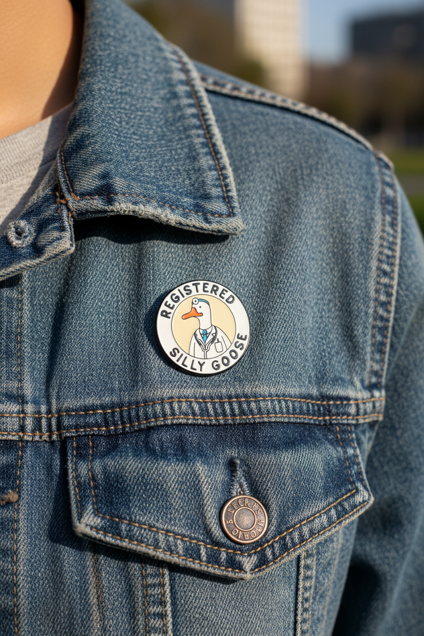 Pin’s Oie Médecin “Registered Silly Goose” - photo produit