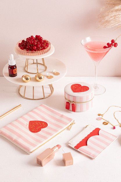 Pink Stripes - Pouch Bag