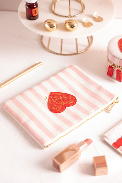 Pink Stripes - Pouch Bag