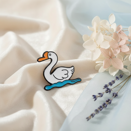White Duck on Water Pin