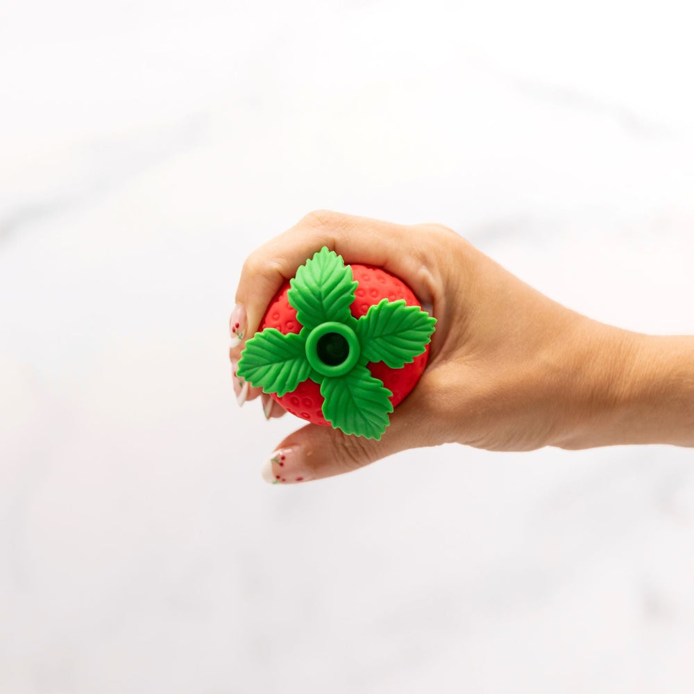 Erdbeer-Vibrator mit Saugfunktion Emojibator