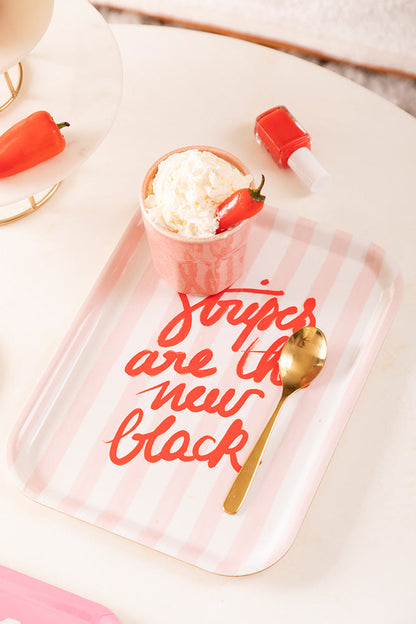 Stripes New Black - Breakfast Tray