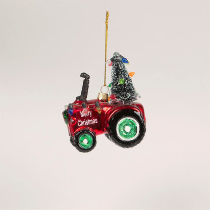 Pallina di Natale festiva a forma di trattore