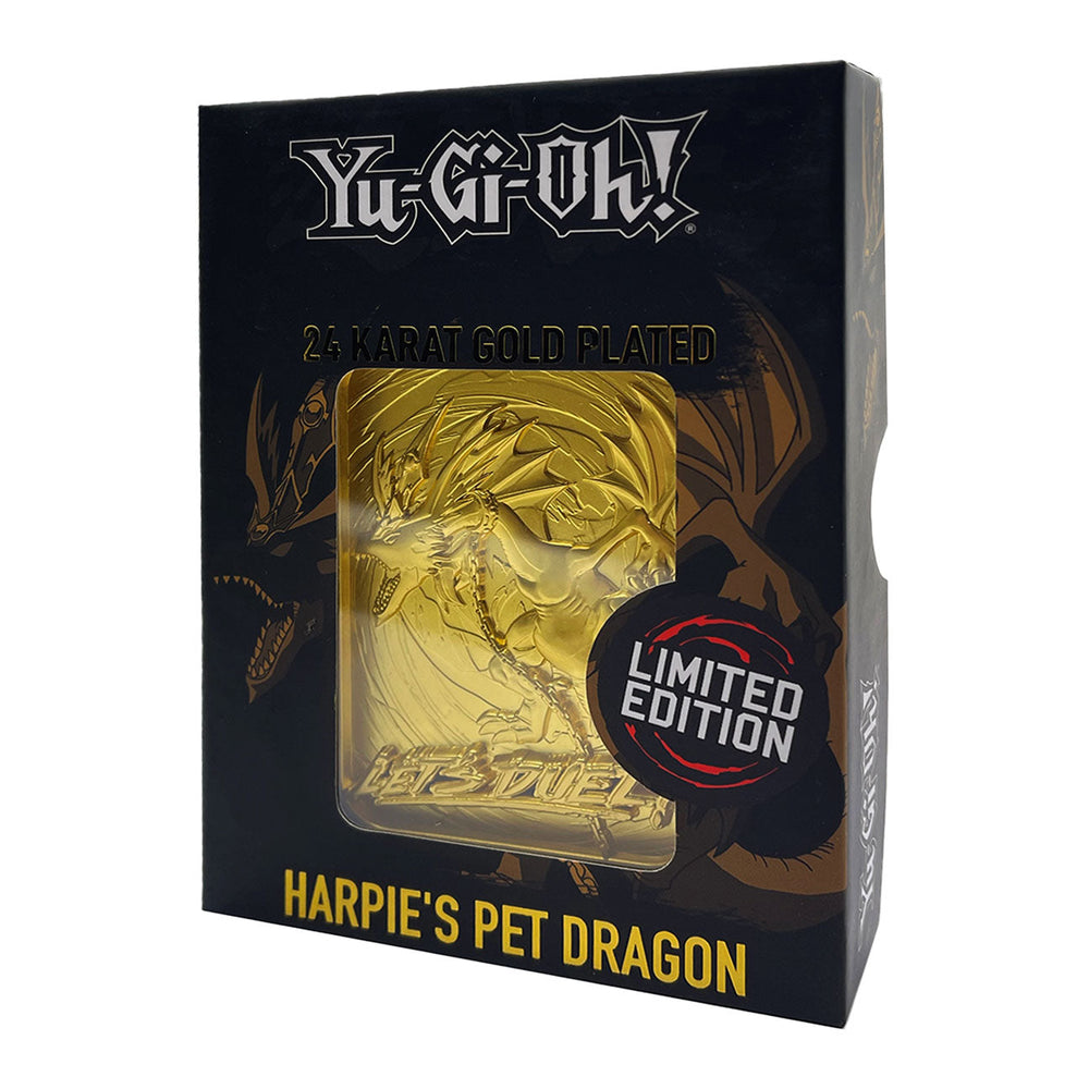 Carte métal collector Yu-Gi-Oh! - 24K Gold Plated Harpie Pet Dragon