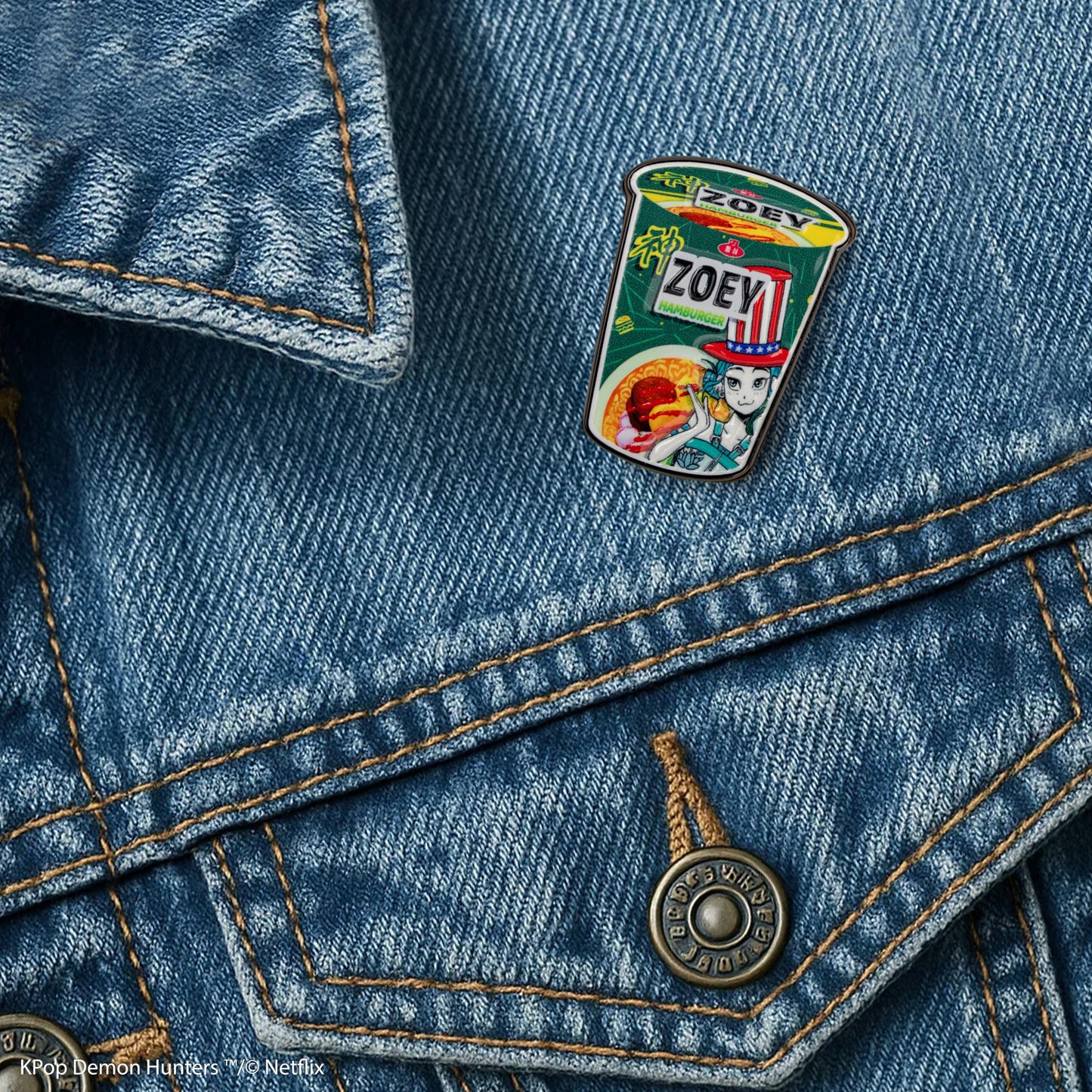 Zoey's Noodles Hamburger Pin