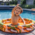 子供用プール - カモフラージュ - フォレストフェード - 直径100cm