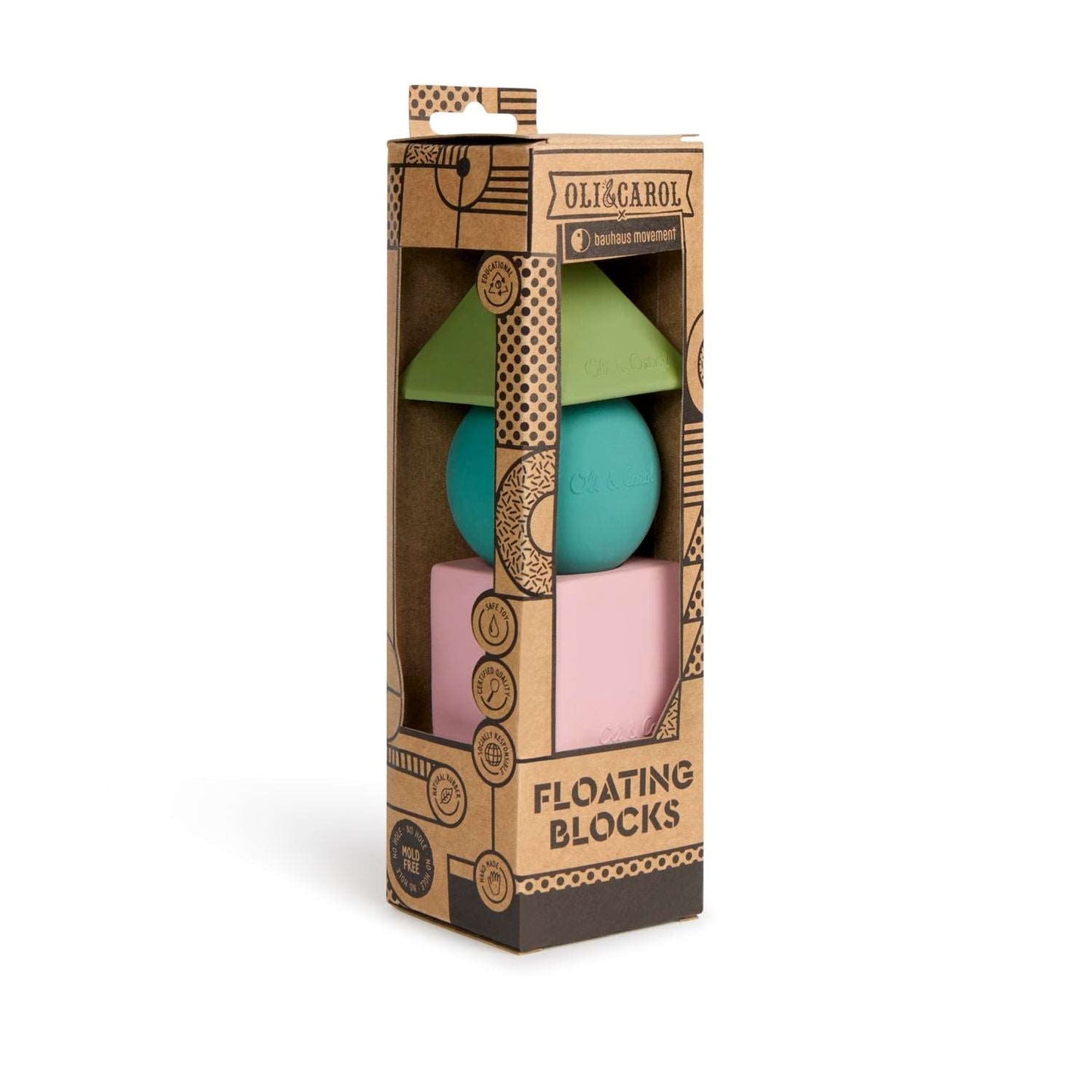 3 Geometric Figures Soft Colors Baby Stacking Toy Blocks