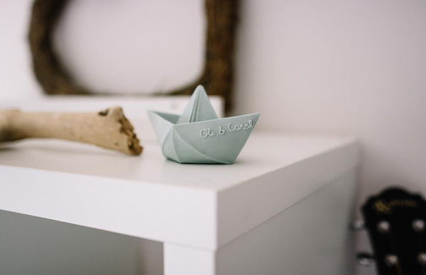 Bateau Origami Menthe – Jouet de bain et dentition bébé – vue produit 2