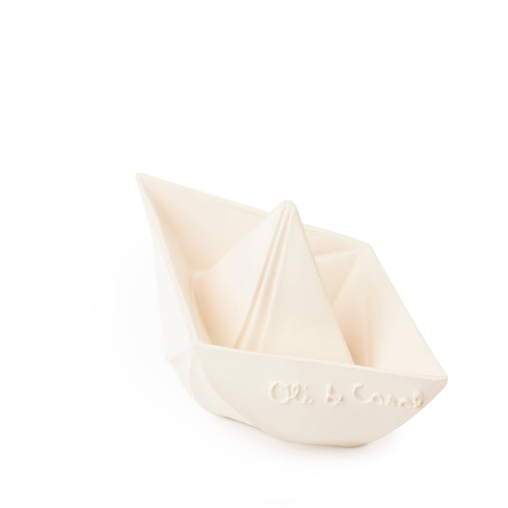 Bateau Origami Blanc – Jouet de Bain et Dentition Bébé