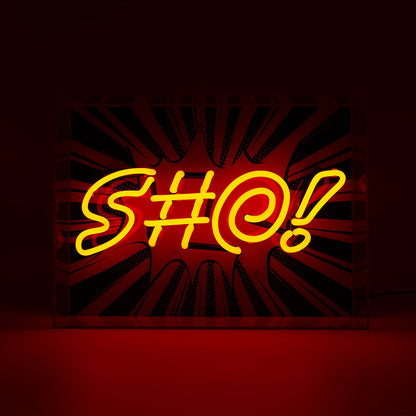 'S#@!' Large Glass Neon Box Sign