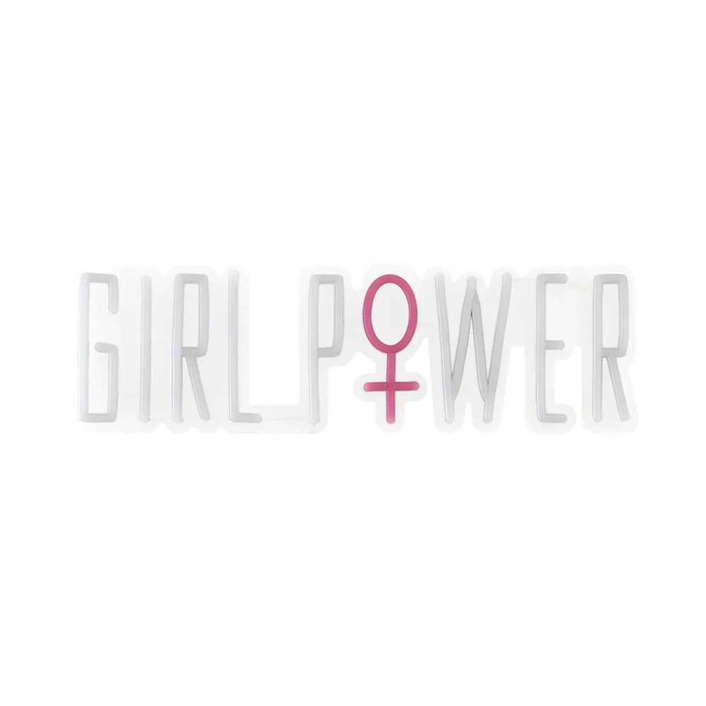 Neonwandlamp met 'Girl Power'-thema