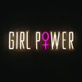 Neonwandlamp met 'Girl Power'-thema