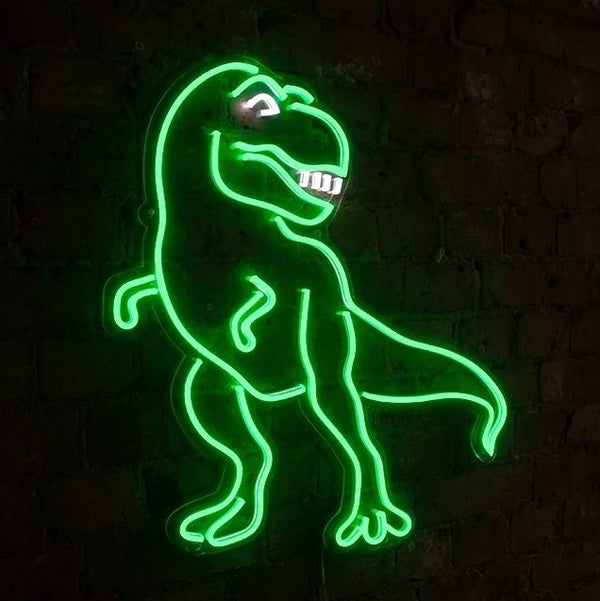 Lampada da parete al neon a forma di dinosauro T-Rex