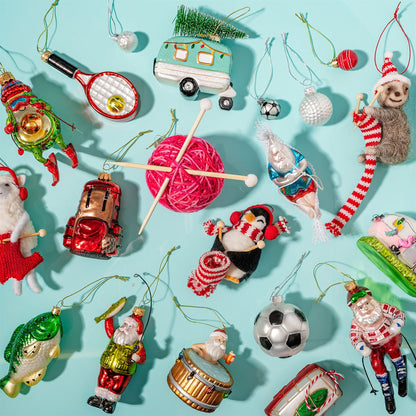 Pallina di Natale Babbo Natale che pesca