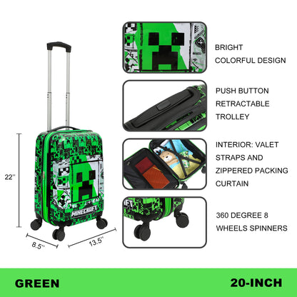 Valise rigide Minecraft Big Face 20 pouces