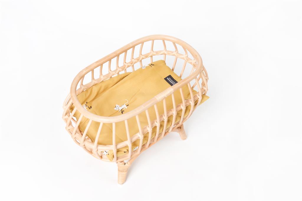 Rattan doll bed