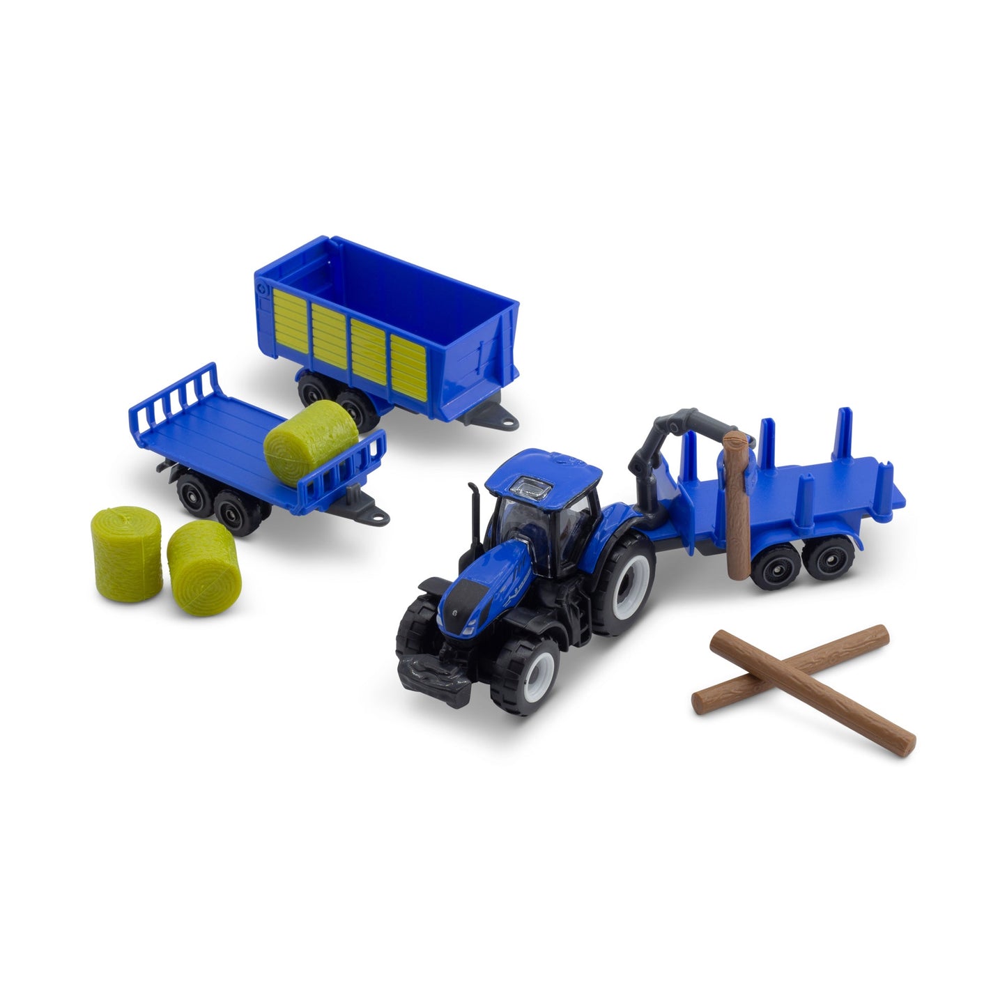 MINI MACHINES DE TRAVAIL - PACK DE 4 TRACTEURS NEW HOLLAND