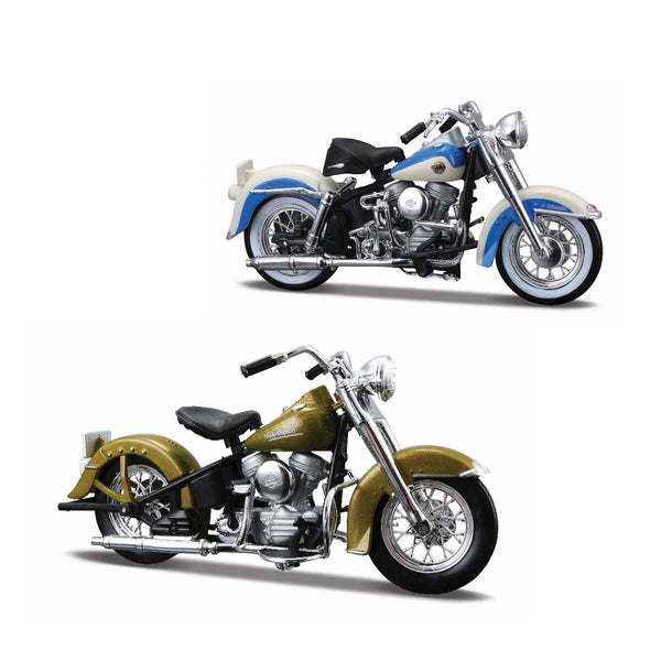1:18 HARLEY DAVIDSON DECADE DUOS 50'S- 1953 74FL HYDRA GLIDE & 1958 FLH DUO GLIDE