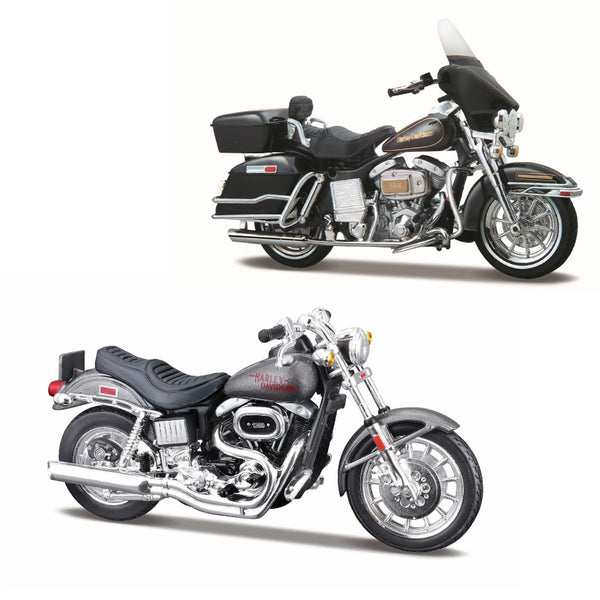 1:18 HARLEY DAVIDSON DECADE DUOS 70'S- 1977 FXS LOW RIDER & 1978 FLH-74 ELECTRA GLIDE