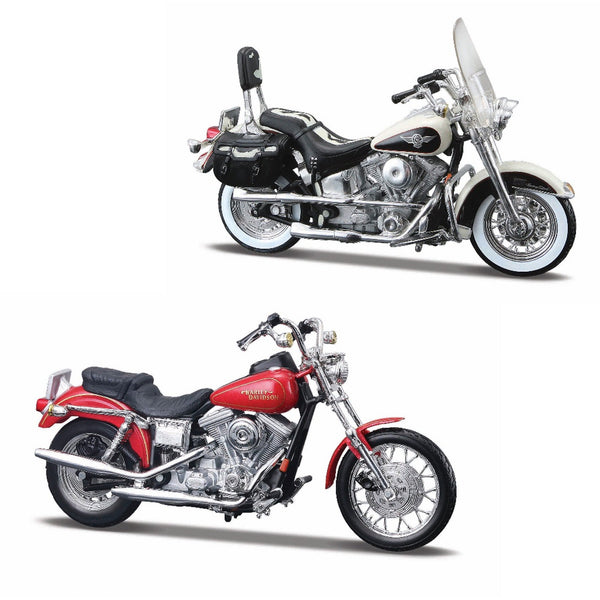 1:18 HARLEY DAVIDSON DECADE DUOS 90'S- 1993 FLSTN HERITAGE SOFTAIL & 1997 FXDL DYNA LOW RIDER