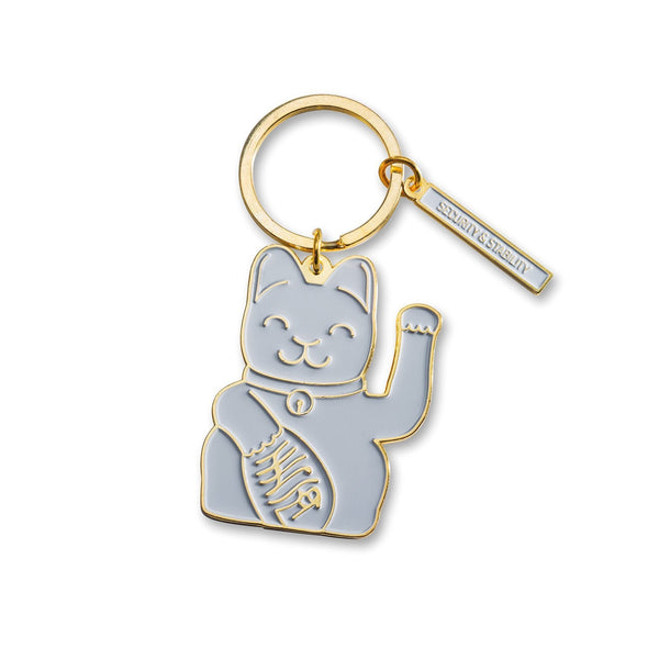 Porte-clés Chat Chanceux Gris Donkey | Boutique d'objets cadeaux designs