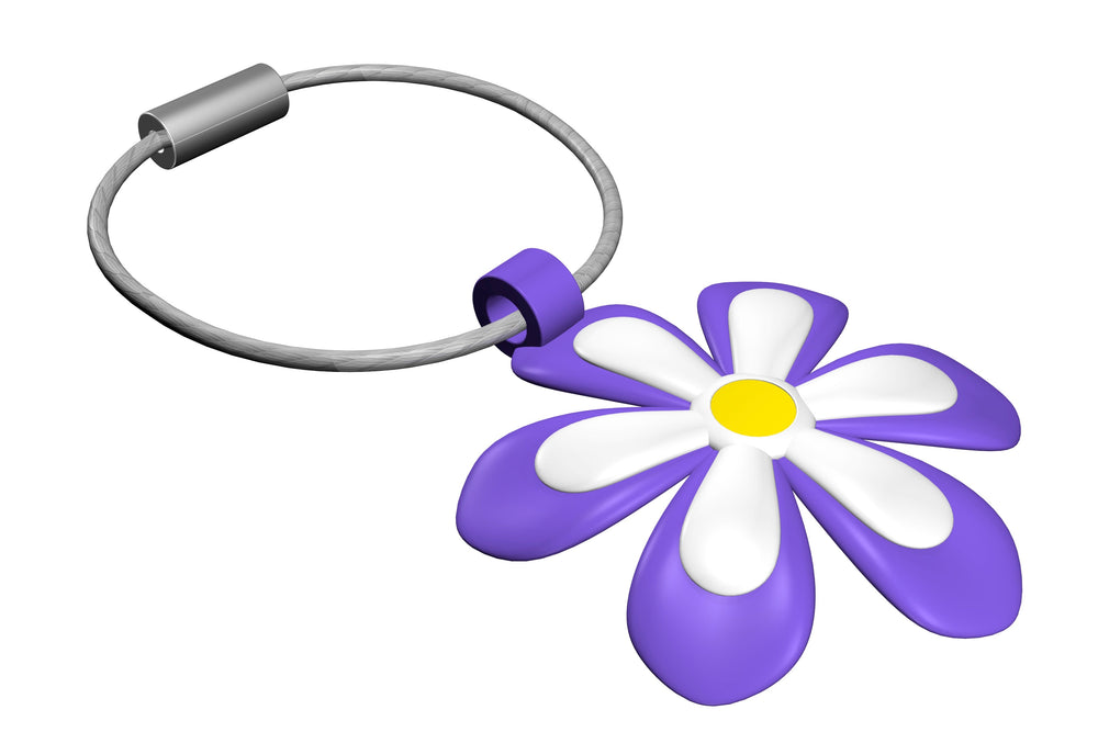 Llavero flor violeta