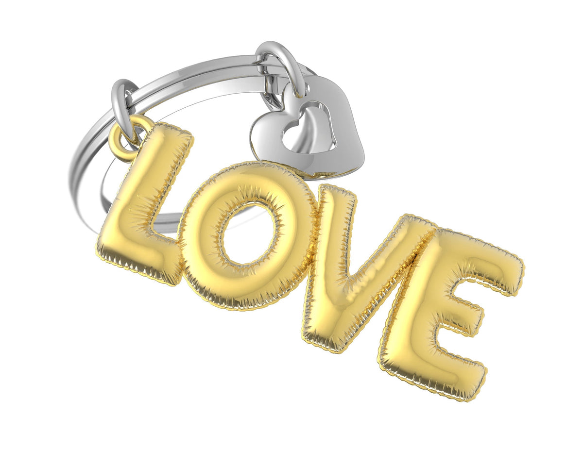 Porte Clés Love Ballon Gonflable Doré