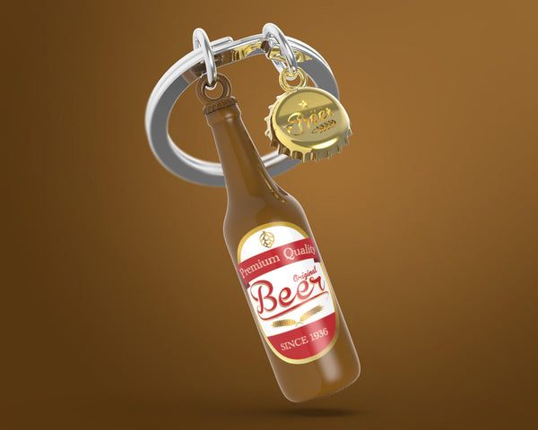 Sleutelhanger met bierflesje