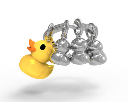 Keychain de familia de pato amarillo